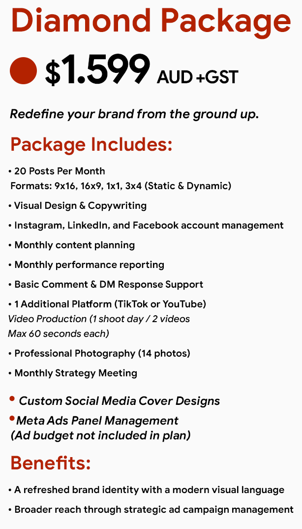 Content Mundo Social Media Diamond Plan